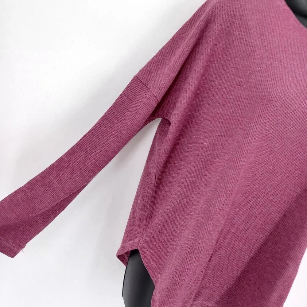 COTTON ON Sz S Oversized Waffle Knit Sweater Mauve Pink Cozy Casual Lounge Fall - Picture 5 of 12